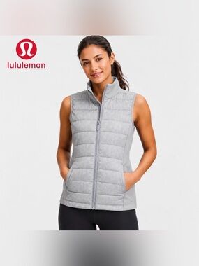 Lululemon Down For It All Vest Womens 4 Gray Goose Down Lightweight Zip Athletic